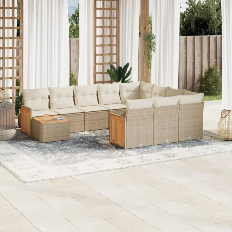 Zwart materiaal loungeset met gepoedercoat staal en waterdichte zak - beige en crèmekleurig - Tuinsets