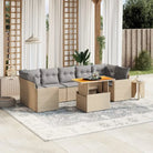 Zwart materiaal loungeset met gepoedercoat staal voor buiten comfortabel genieten - Beige en grijs / zonder