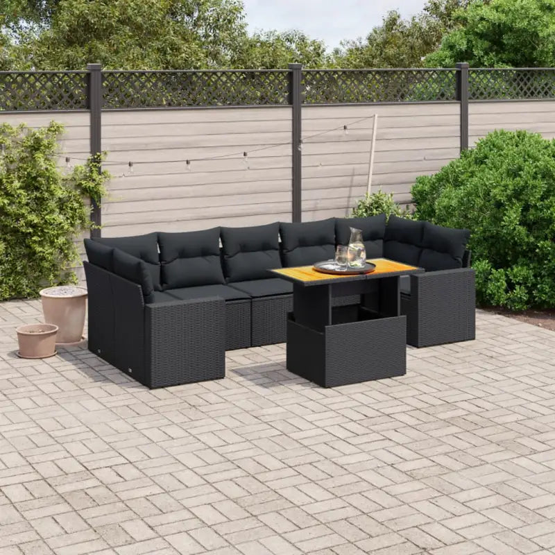 Zwart materiaal loungeset met gepoedercoat staal voor buiten comfortabel genieten - Tuinsets