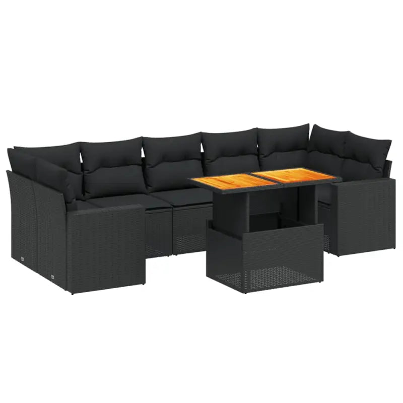 Zwart materiaal loungeset met gepoedercoat staal voor buiten comfortabel genieten - Tuinsets