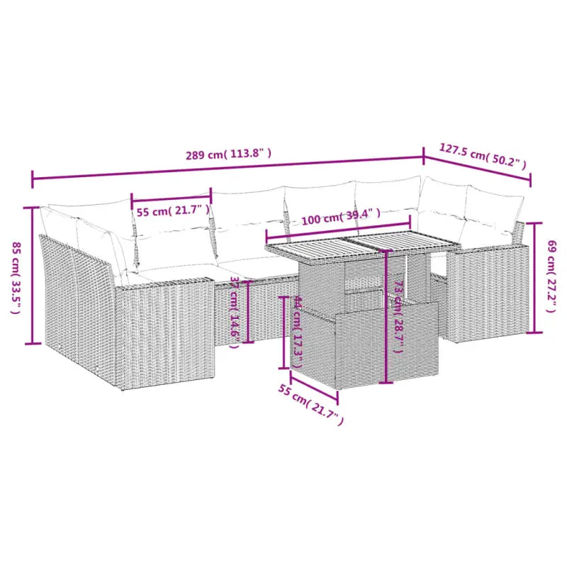Zwart materiaal loungeset met gepoedercoat staal voor buiten comfortabel genieten - Tuinsets