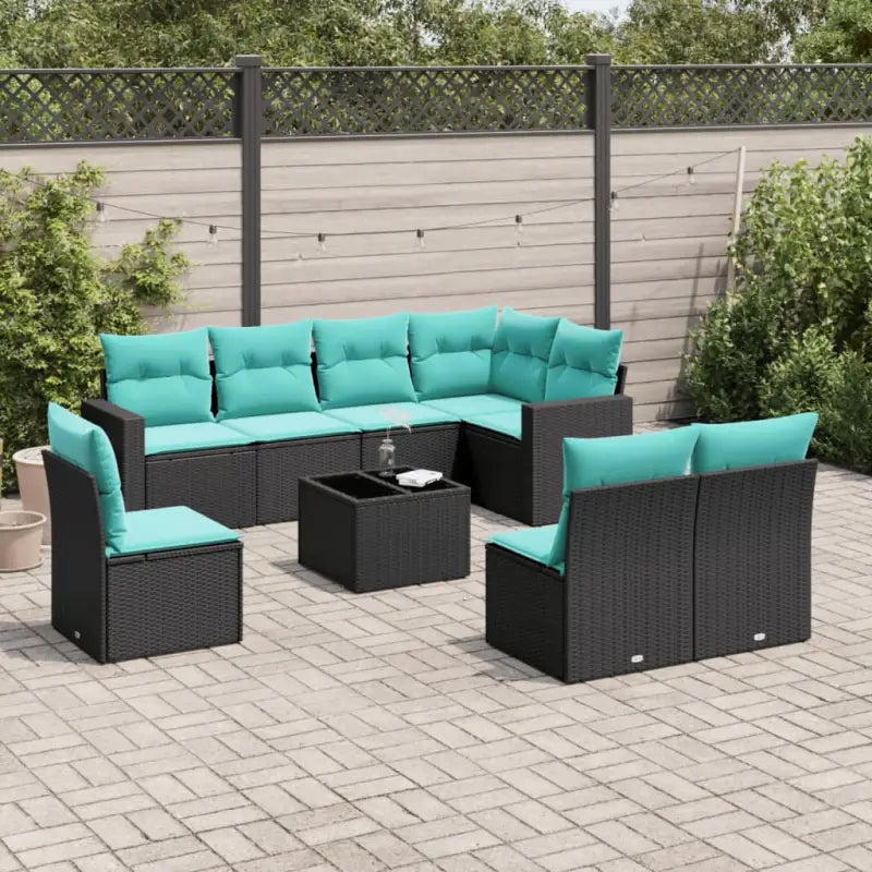 Zwart materiaal loungeset met gepoedercoat staal voor buiten genoten - Tuinsets