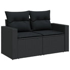 Zwart materiaal loungeset met gepoedercoat staal voor buitencomfort - Tuinsets