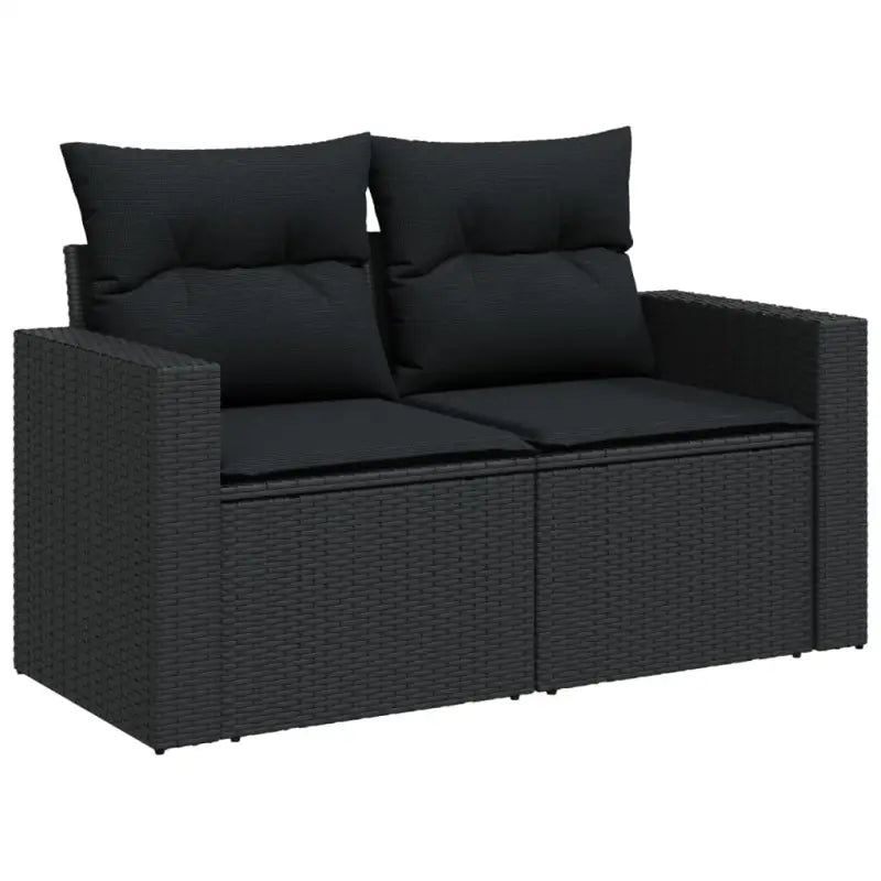 Zwart materiaal loungeset met gepoedercoat staal voor buitencomfort - Tuinsets