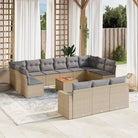 Zwart materiaal loungeset met gepoedercoat staal voor buitencomfort - Beige en grijs - Tuinsets