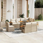 Zwart materiaal loungeset met gepoedercoat staal voor buitencomfort - beige en crèmekleurig / zonder opbergruimte