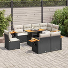 Zwart materiaal loungeset met gepoedercoat staal voor buitencomfort - Zwart en crème / met opbergruimte - Tuinsets