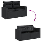 Zwart materiaal loungeset met gepoedercoat staal voor buitencomfort - Tuinsets