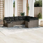 Zwart materiaal loungeset met gepoedercoat staal voor buitenplezier - Grijs - Tuinsets