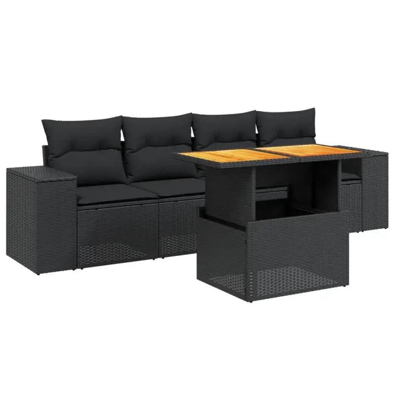 Zwart materiaal loungeset met gepoedercoat staal voor buitenplezier - Tuinsets