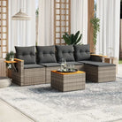 Zwart materiaal loungeset met gepoedercoat staal voor buitenplezier - Grijs / Met tafel - Tuinsets