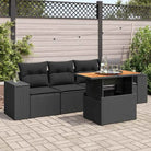 Zwart materiaal loungeset met gepoedercoat staal voor buitenplezier - Zwart / met opbergruimte - Tuinsets