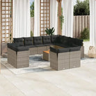 Zwart materiaal loungeset met gepoedercoat staal voor buitenplezier - Grijs - Tuinsets