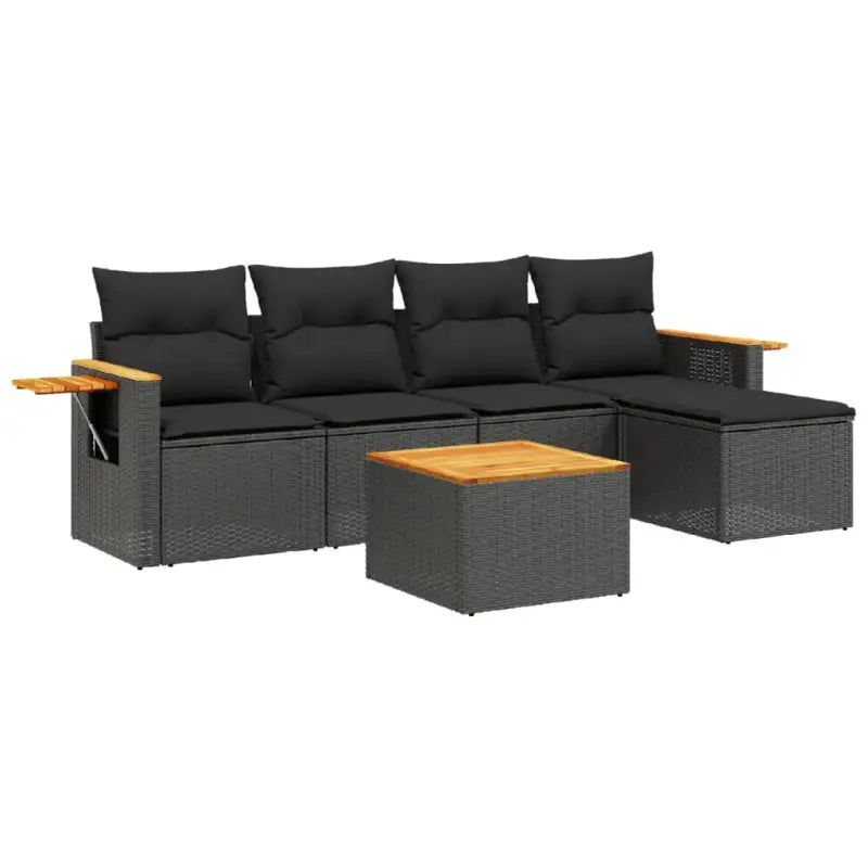 Zwart materiaal loungeset met gepoedercoat staal voor buitenplezier - Tuinsets