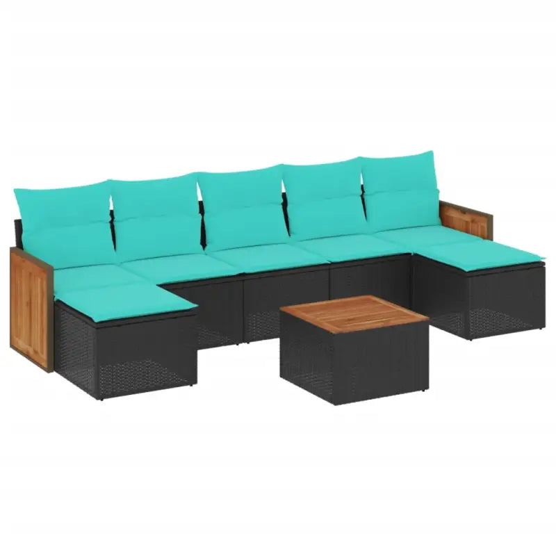 Zwart materiaal loungeset met gepoedercoat staal voor buitenplezier - Tuinsets