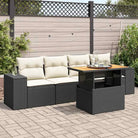 Zwart materiaal loungeset met gepoedercoat staal voor buitenplezier - Zwart en crème / met opbergruimte - Tuinsets