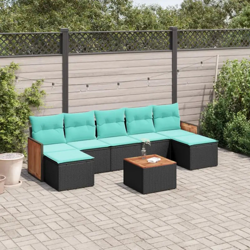 Zwart materiaal loungeset met gepoedercoat staal voor buitenplezier - Tuinsets