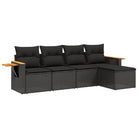 Zwart materiaal loungeset met gepoedercoat staal voor buitenplezier - Tuinsets