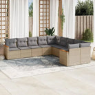 Zwart materiaal loungeset met gepoedercoat staal voor buitenplezier - Gemengd beige / Zonder tafel - Tuinsets