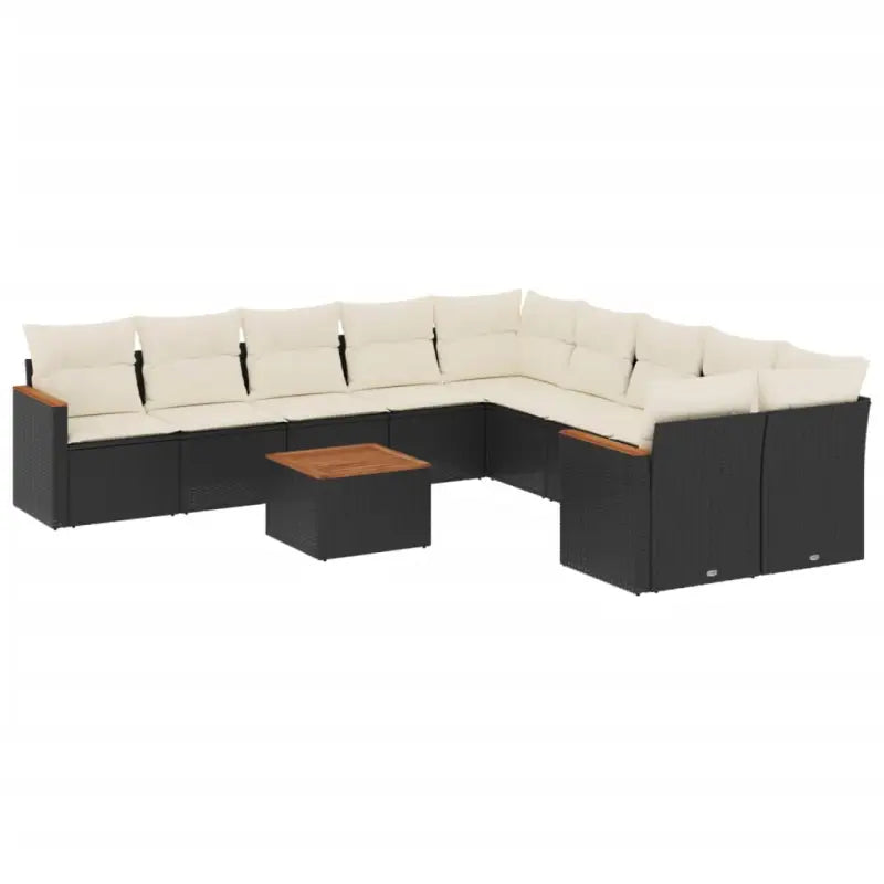 Zwart materiaal loungeset met gepoedercoat staal voor buitenplezier - Tuinsets