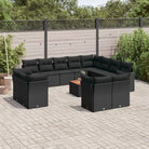 Zwart materiaal loungeset met gepoedercoat staal voor buitenplezier - Zwart - Tuinsets
