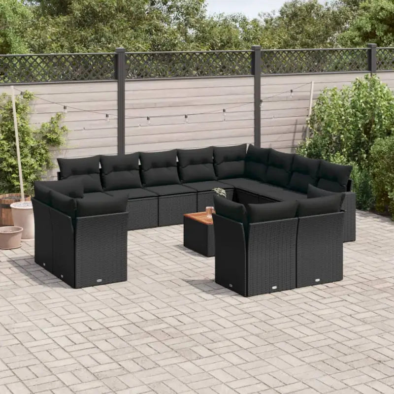 Zwart materiaal loungeset met gepoedercoat staal voor buitenplezier - Zwart - Tuinsets