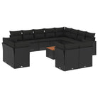 Zwart materiaal loungeset met gepoedercoat staal voor buitenplezier - Tuinsets