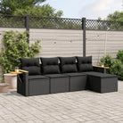 Zwart materiaal loungeset met gepoedercoat staal voor buitenplezier - Tuinsets
