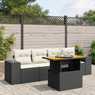 Zwart materiaal loungeset met gepoedercoat staal voor buitenplezier - Zwart en crème / zonder opbergruimte - Tuinsets