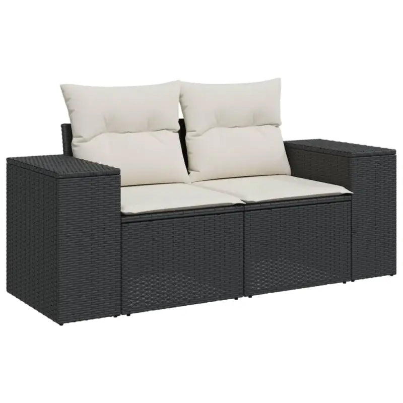 Zwart materiaal loungeset met gepoedercoat staal voor in de tuin - Tuinsets