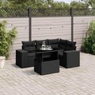 Zwart materiaal loungeset met gepoedercoat staal voor in de tuin - Zwart / zonder opbergruimte - Tuinsets
