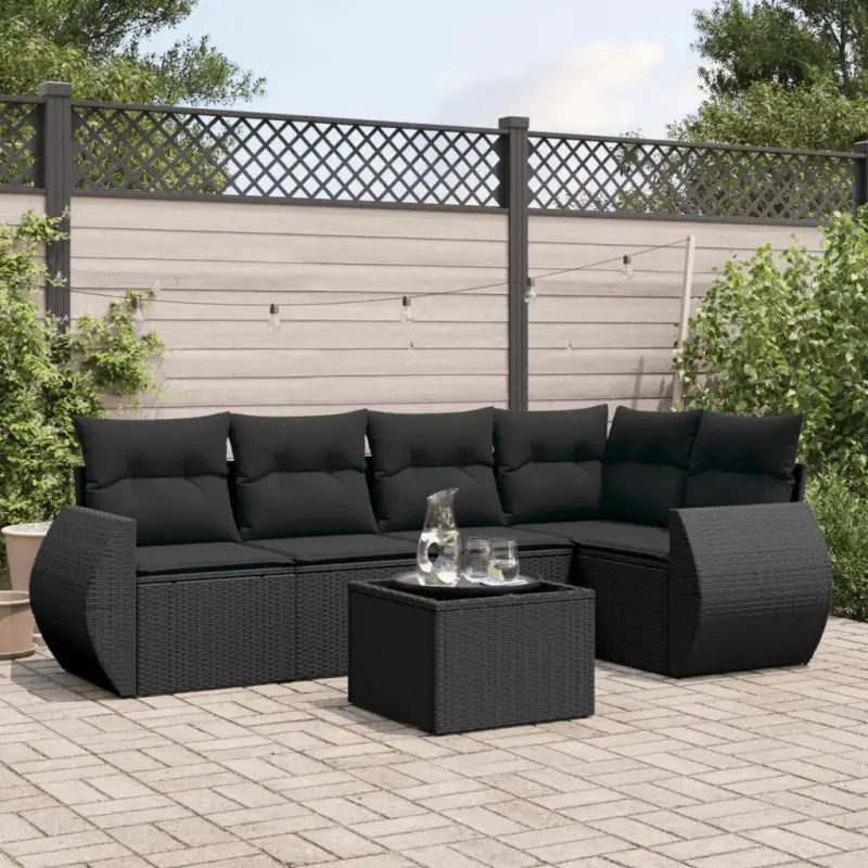 Zwart materiaal loungeset met gepoedercoat staal voor je tuin of terras - Zwart / Zonder tafel - Tuinsets
