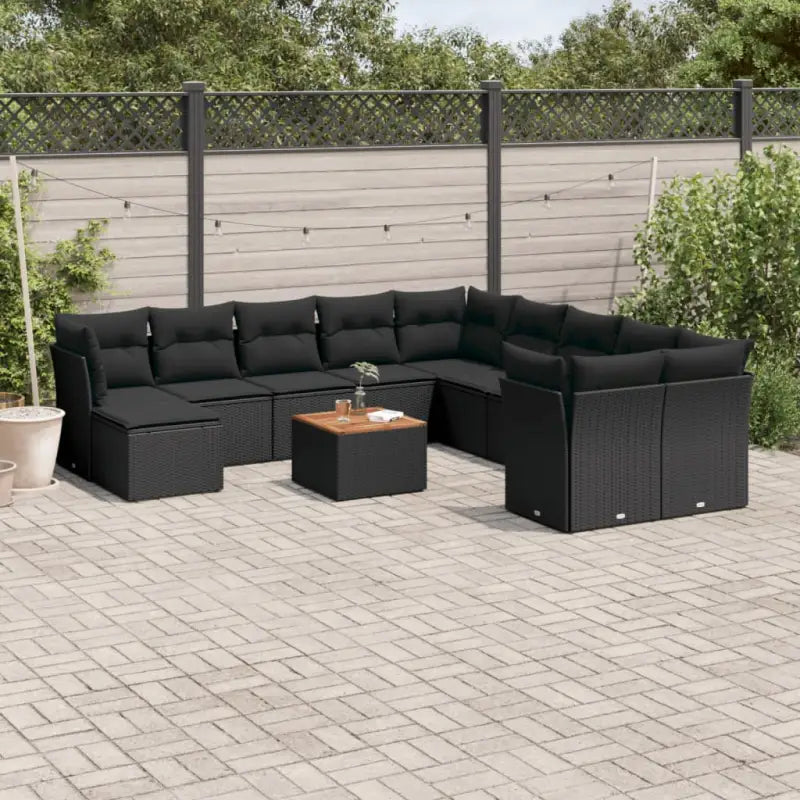 Zwart materiaal loungeset met gepoedercoat staal voor je tuin of terras - Tuinsets