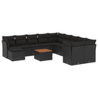 Zwart materiaal loungeset met gepoedercoat staal voor je tuin of terras - Tuinsets