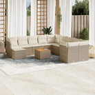Zwart materiaal loungeset met gepoedercoat staal voor je tuin of terras - beige en crèmekleurig - Tuinsets