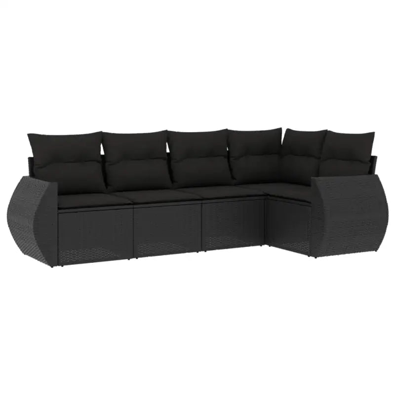 Zwart materiaal loungeset met gepoedercoat staal voor je tuin of terras - Tuinsets