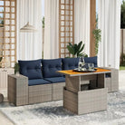 Zwart materiaal loungeset met gepoedercoat staal voor jouw tuin of terras - Grijs / zonder opbergruimte - Tuinsets