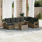 Zwart materiaal loungeset met gepoedercoat staal voor jouw tuin of terras - Grijs / zonder opbergruimte - Tuinsets
