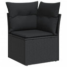 Zwart materiaal loungeset met gepoedercoat staal voor jouw tuin of terras - Tuinsets