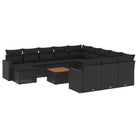 Zwart materiaal loungeset met gepoedercoat staal voor jouw tuin of terras - Tuinsets
