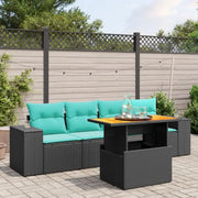 Zwart materiaal loungeset met gepoedercoat staal voor jouw tuin of terras - Tuinsets