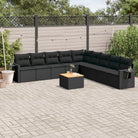 Zwart materiaal loungeset met gepoedercoat staal voor terras of tuin - Tuinsets