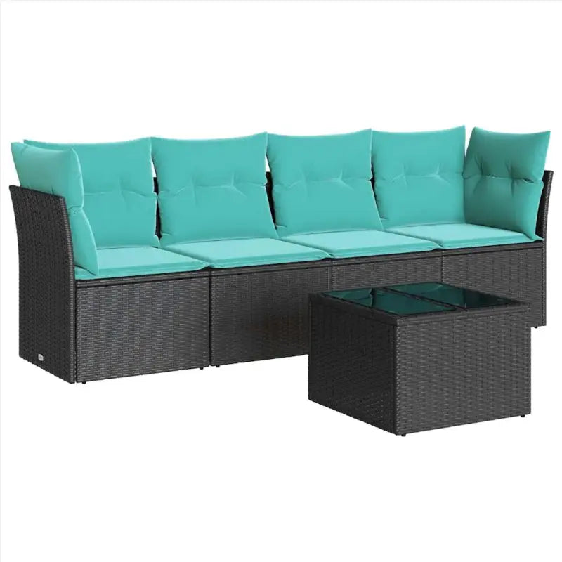 Zwart materiaal loungeset met gepoedercoat staal voor tuin en terras - Tuinsets