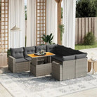 Zwart materiaal loungeset met gepoedercoat staal voor tuin en terras - Grijs / zonder opbergruimte - Tuinsets