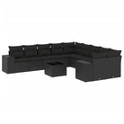 Zwart materiaal loungeset met gepoedercoat staal voor tuin en terras - Tuinsets