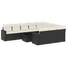Zwart materiaal loungeset met gepoedercoat staal voor tuin of terras - Tuinsets