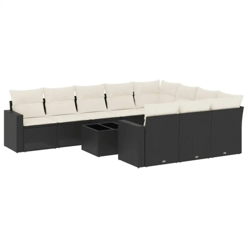 Zwart materiaal loungeset met gepoedercoat staal voor tuin of terras - Tuinsets