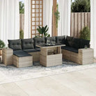 Zwart materiaal loungeset met gepoedercoat staal voor tuin of terras - Lichtgrijs / met opbergruimte - Tuinsets