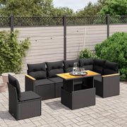Zwart materiaal loungeset met gepoedercoat staal voor tuin of terras - Tuinsets