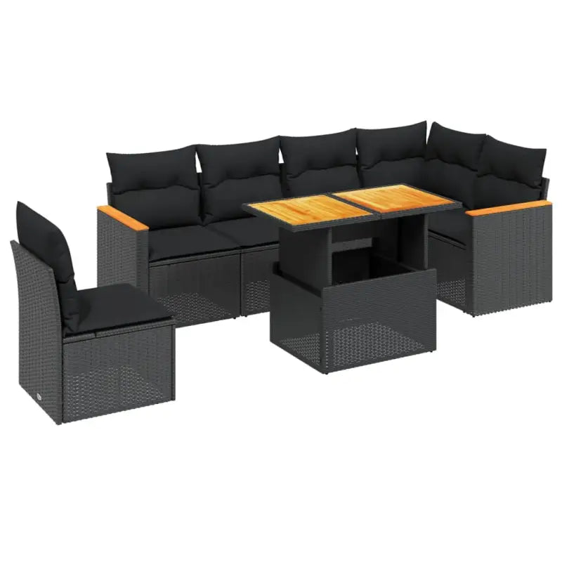 Zwart materiaal loungeset met gepoedercoat staal voor tuin of terras - Tuinsets